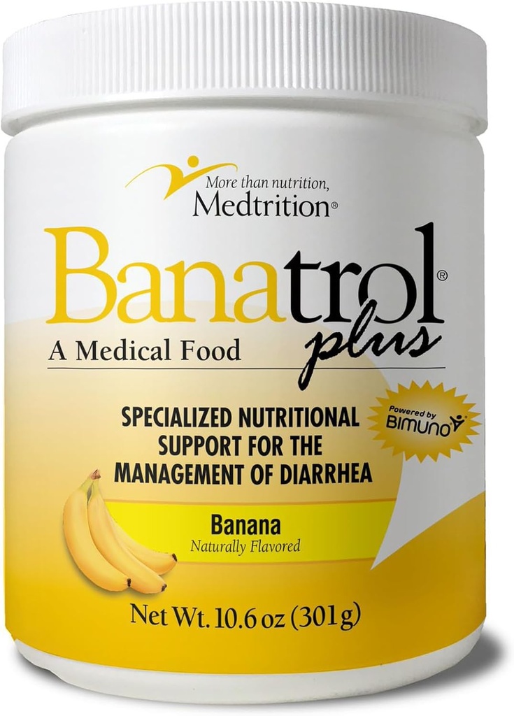 Banatrol ® Natural Anti- Diarré med Prebiotika, Relief fra kronisk diarré, IBS, Recurring Diarré, Klinisk støttet medicinsk mad, Non- Forstoppelse, 28 Servere (Banana)