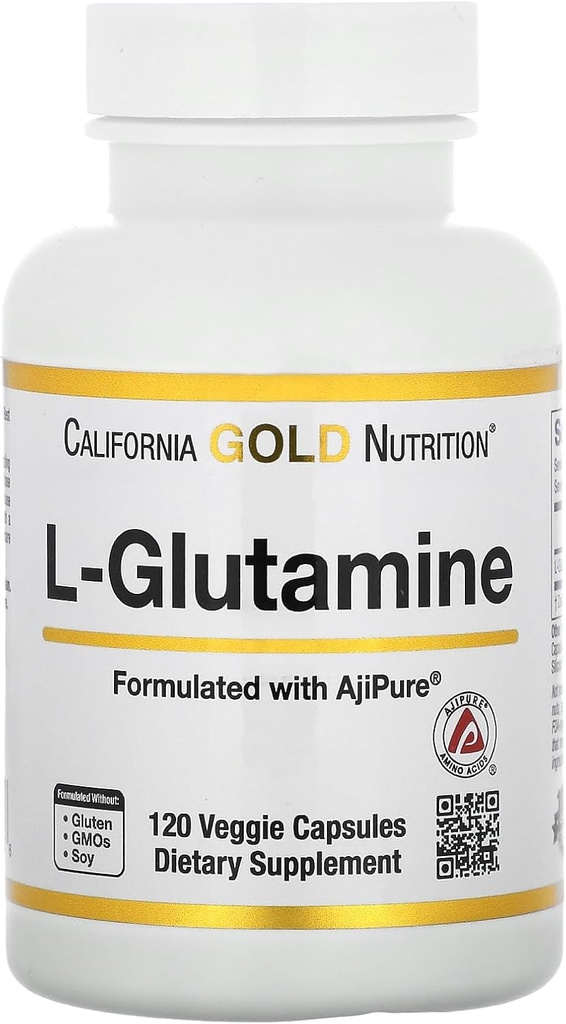 California Gold Nutrition L- Glutamin, AjiPure, 120 Veggie Kapsler (500 mg per kapsel)