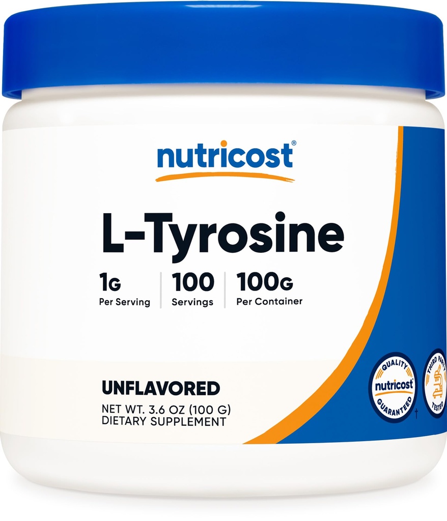 Nutricost L- Tyrosine Powder 100 Bedste (100 Servere) - 1G pr Servering