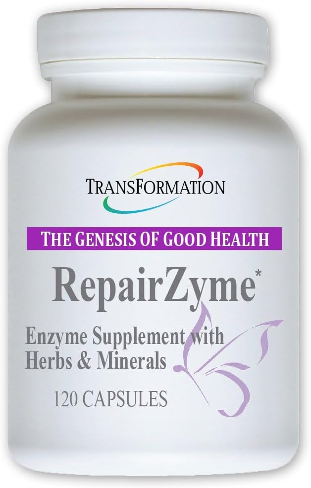 TRANSFORMERING GENESIS OF GOD SUNDHED RepairZyme High- Potency Diguestive Enzyme Blend Natural Supplement with Herbal Extracts & Essential Minerals for Gut, Digestion & Total Wellness, 120 Capsule