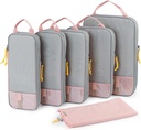 BAGSMART 6 Set / 4 Set / 2 Set Compression Packing Cubes for Travel, Letvægts Bagage Organizer Tasker, Holdbar Space Saver Tasker Travel Essentials