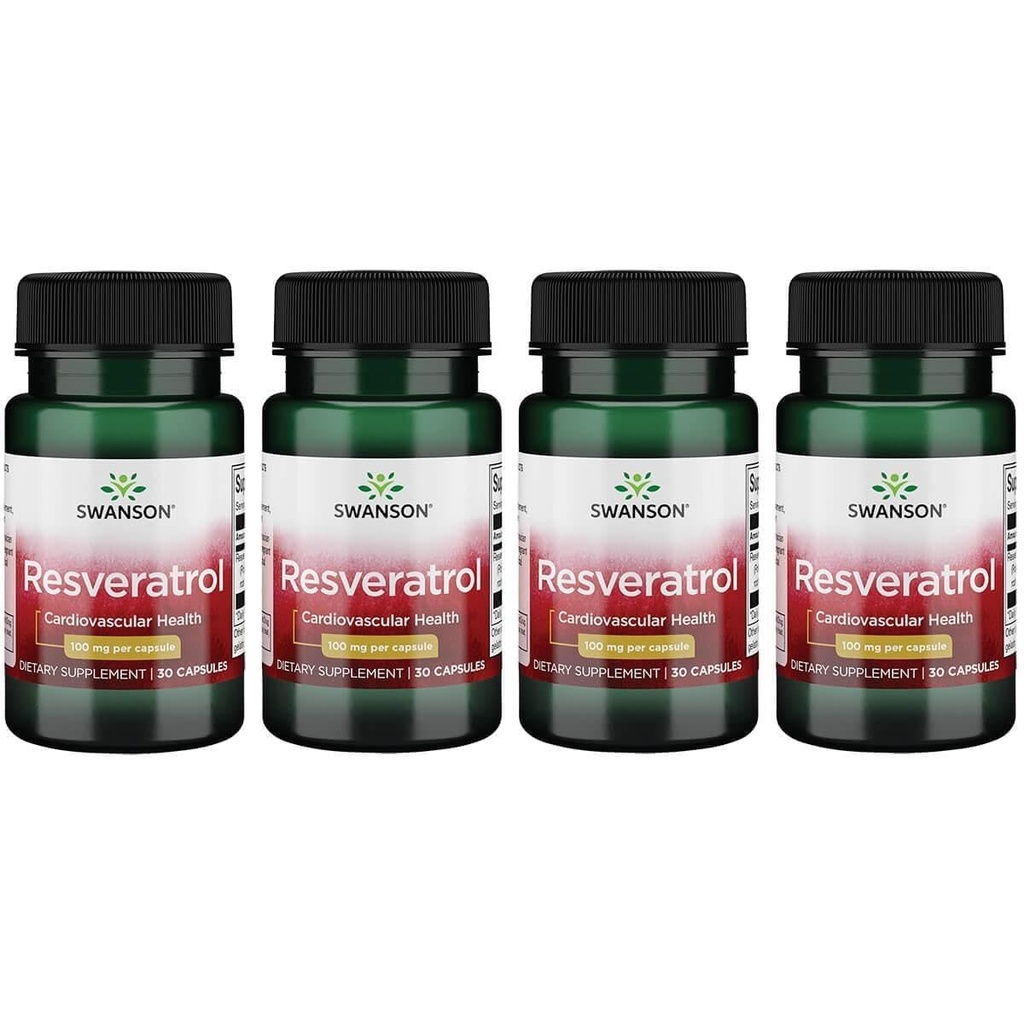 Swanson Resveratrol 100 100 Milligram 30 Kapsler (4 Pack)