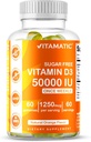 Vitamin D3 50. 000 IE Ugentligt tilskud - 60 Pectin- baserede gumies højpotens D-vitamin til ben, tænder og immunforsvar