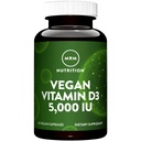 MRM Nutrition Vitamin D3 5.000 IE - For kvinder og mænd - Høj potens Pure Cholecalciferol fra Lichen, Vegan Calcium Absorption Support til ben & immunforsvar - Ikke-GMO & Glutenfri - 60 Servering