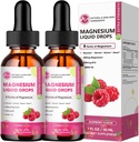 (2 Pack) Magnesium Complex supplement med Magnesium Glycinat, Citrat, Malat, Taurat, 8-in-1 Magnesium Complex flydende dråber til hjerne, søvn, nerve, muskel, ben, kramper, hjerte, non-GMO ingen gluten