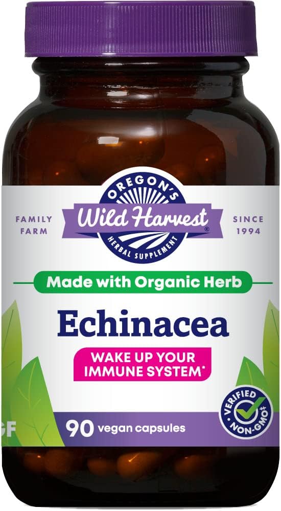 Oregon 's Wild Harvest Echinacea Organic Herbal Supplement, 90 Greve