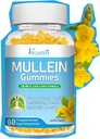 10 i 1 Mullein Gummies for Lungs, Mullein Leaf Extract med bromelain, Quercetin, Magnesium - Support Lung Cleanse for Sund vejrtrækning, 60ct