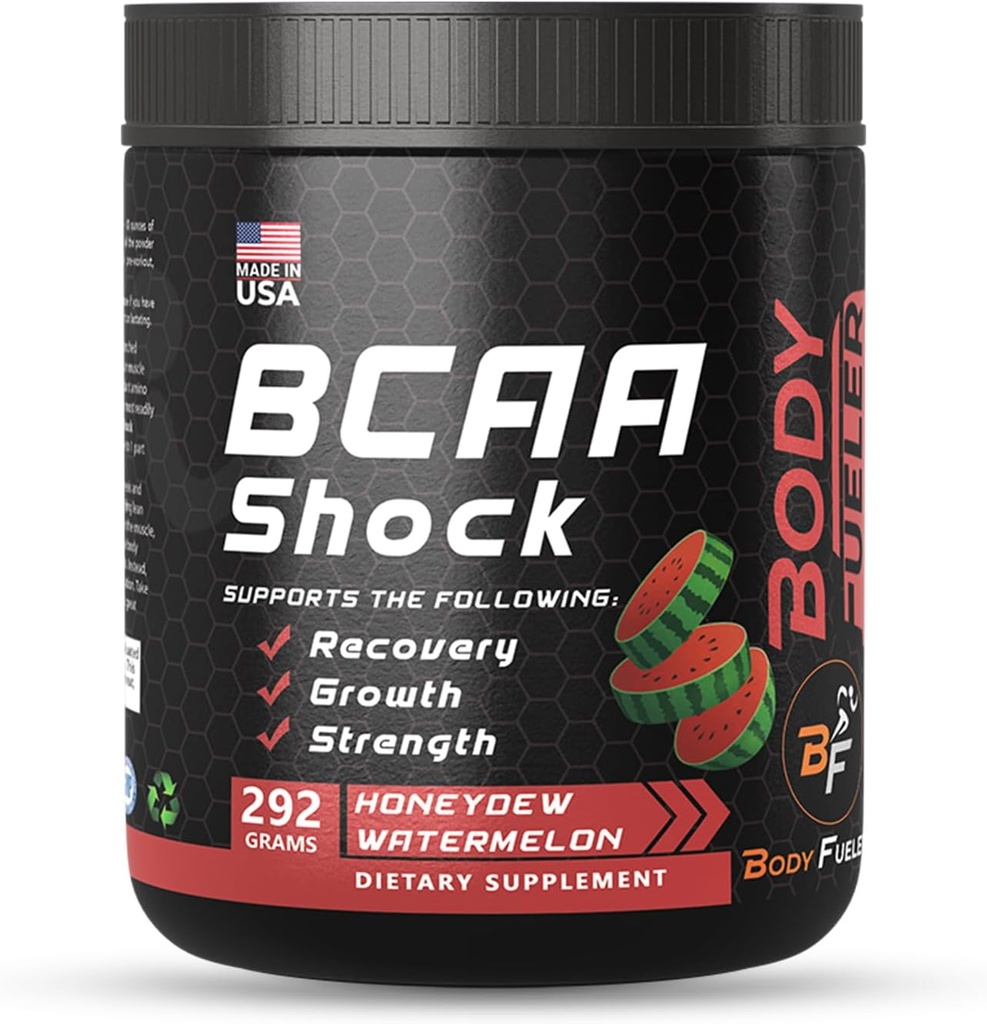 Aminosyre Energy Powder med BCAA, Bedste Intra & Post Workout Recovery Drink, Muscle Recovery & Endurance Powder med BCAA understøtter muskelvækst, Honeydew Flavor, 292g - Made in USA
