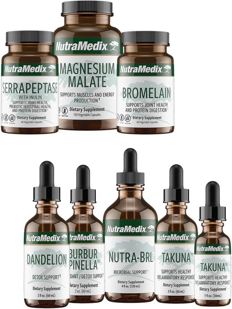 NutraMedic Herbal Kosttilskud til fuld Body Detox, Cleanse & Energy Support - Cowden + Support Program, Måned 1 - Magnesium Malat, Proteolytic Enzymes og mere til mikrobiel balance
