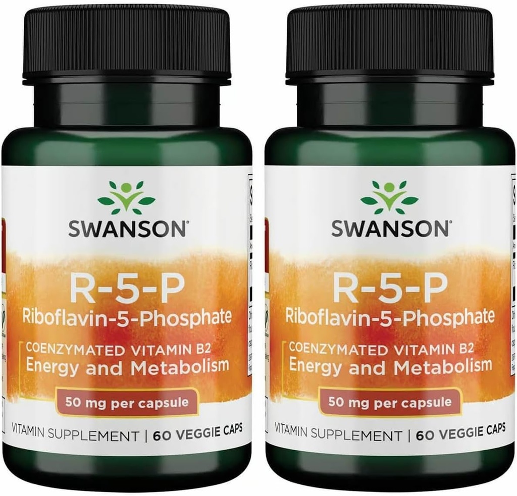 Swanson R- 5- P (Riboflavin- 5- phosphater) - vitamin B2 supplement fremme energi, Metabolisme og Vision sundhed - Natural Wellness Formel - (60 kapsler) (2 Pack)