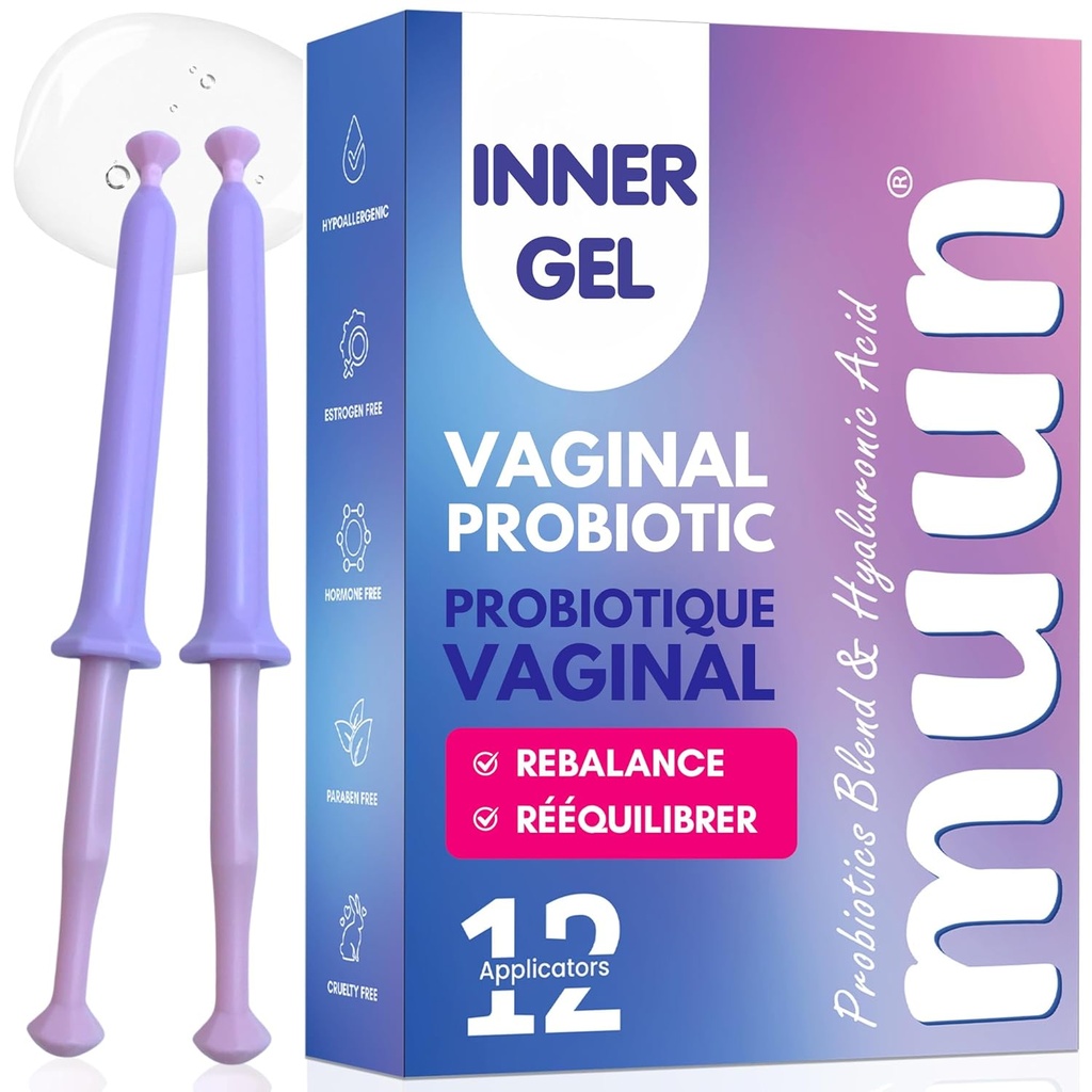 Muun Kvinder Vaginal Probiotika I Gær Infektion & BV Behandling Pack 12 I Vaginal Moisturizer for tørhed & fremme pH balance I Feminin Odor Elimination & Vaginal Health I Hormone & Østrogen Free