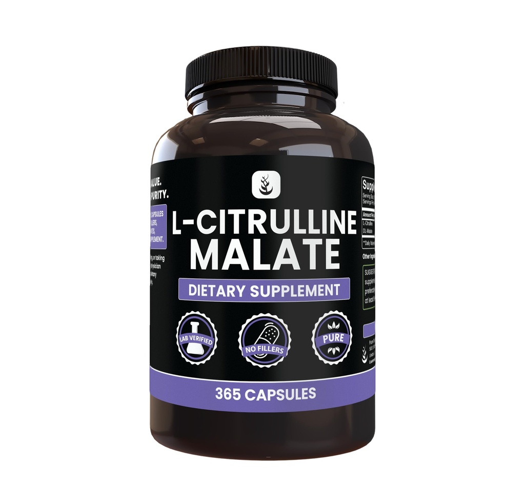 PURE ORIGINAL INGREDIENSER L- Citrullin DL- malat 2: 1 (365 kapsler) Ingen Magnesium eller ris fyldstoffer, altid ren, Lab Verified