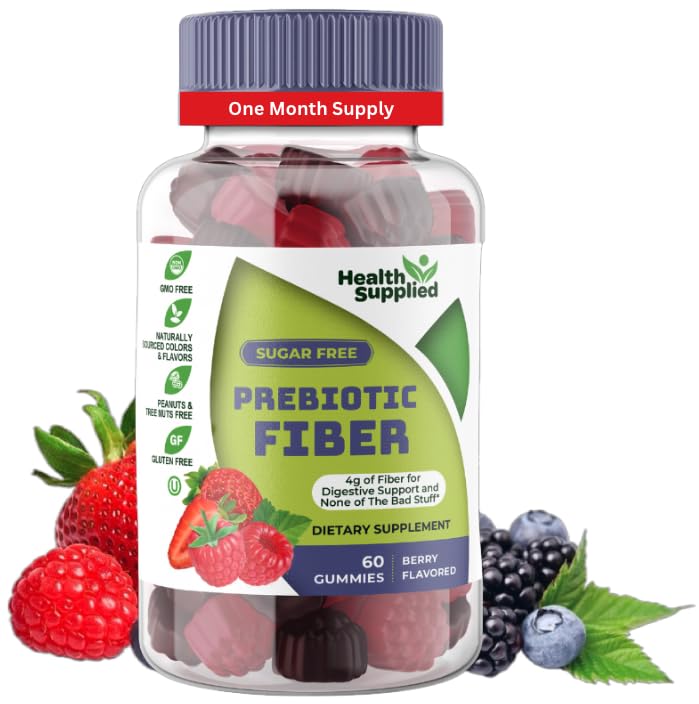 Blandet Berry Flavored Prebiotic Fiber Gummies - Understøtter fordøjelsessystemet gennem Gut Cleansing og Forstoppelse Relief - Assister med vægttab plan - Great Tasting og nem at synke
