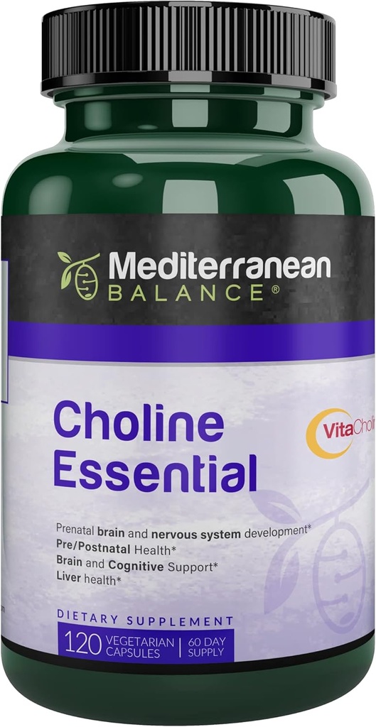 Cholin, prænatal hjerne og kognitiv støtte Vitamin, Kosher, Vegetarisk, Cholin supplement til gravide og ammende kvinder, 550mg Cholin per servering, 60 dages forsyning
