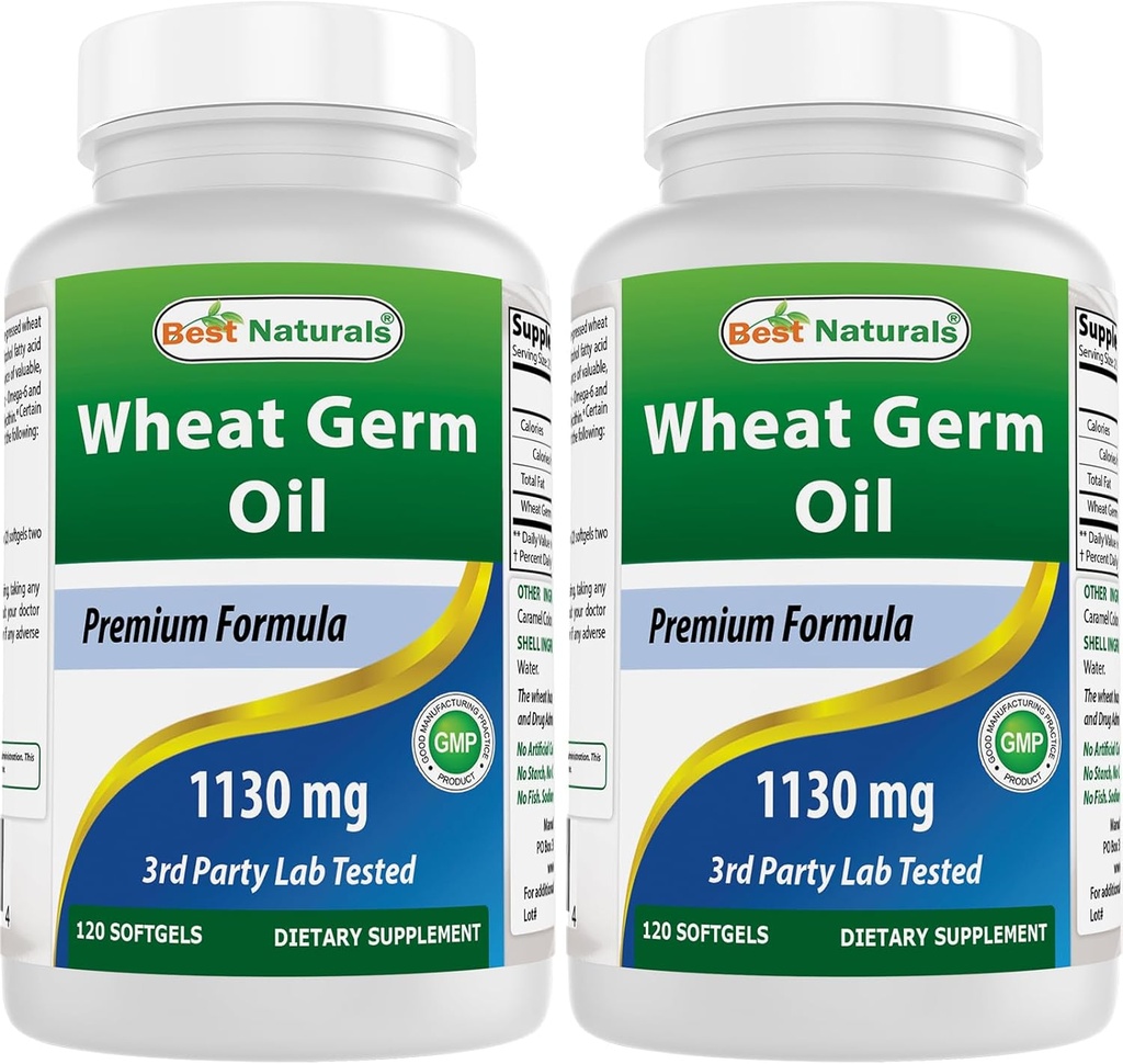Bedste Naturals Hvede Germ Oil 1130 mg 120 Softgels (pakke med 2)