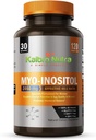 Kaibro Nutra Myo- Inositol Supplement, Myo- Inositol & D- Chiro Inositol 40: 1 Ratio, Hormonbalance & ovarie Support til kvinder med vitamin B8, 2050mg, Vegan, Non- GMO kapsler 120 Tæl