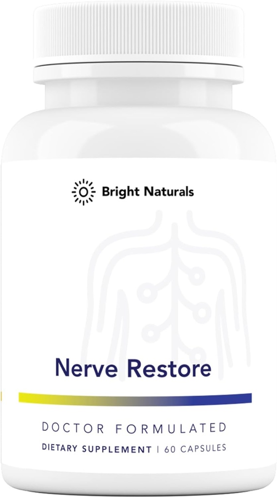 Nerve Restore - Nerve Support - Inkluderer Pea, White Willow, og B-Vitamin Nerve Support Complex for Advanced Nerve Health Support - Lavet i USA, 60 kapsler