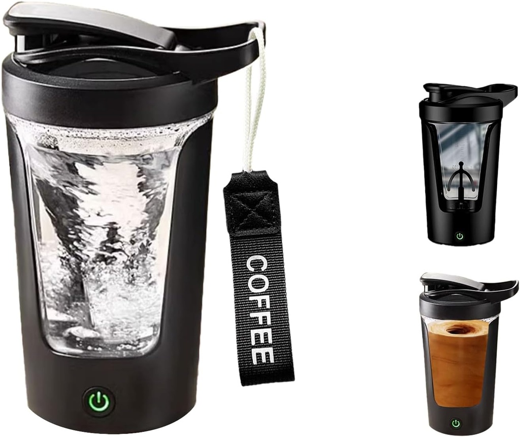 Elektrisk Protein Shaker Flaske, Bærbar Mixer Cup, USB C Genopladelig, BPA- Free Tritan, 450ml / 16oz, 500mAh, for glatte shakes