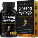 NutraChamps Koreansk Rød Panax Ginseng Kapsler Budding124; Ekstra Styrke Ginsenosider for energi, Focus, Performance, Vitality & immunsupport124; Koreansk Rød Ginseng Root Extract (90, Premium Gold)
