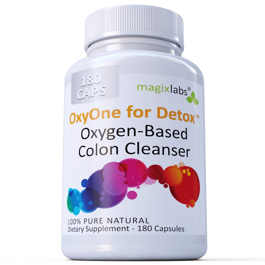 Oxyone for Detox - Kraftfuld Alle naturlige oxygenbaserede kolon Cleanser (Oxy Magnesium Powder) for Cleanse + Detox - 180 caps