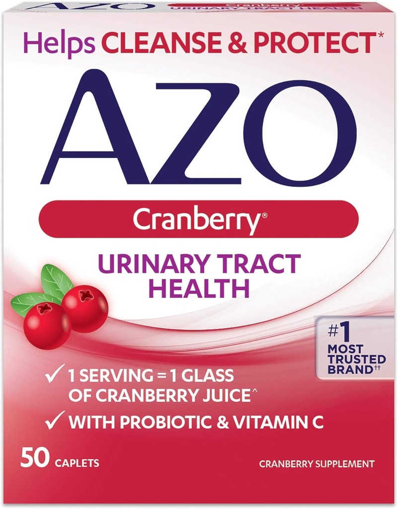 AZO Tranebær Urinary Tract Health Kosttilskud Kapsler - 50 Ct., Pakning med 6