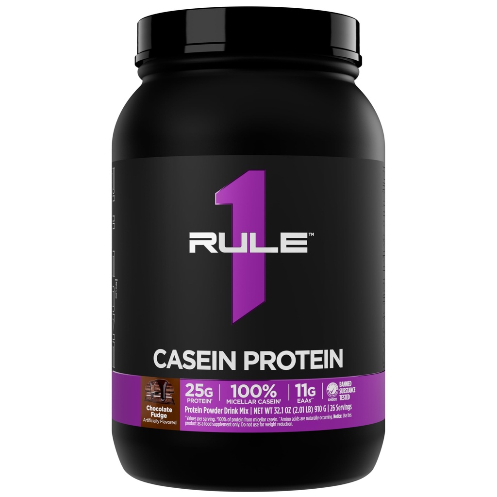 Regel 1 Casein Protein - 25g Protein og 11g EAA Per servering fra Slow-Release Micellar Casein til Overnight Recovery og Vedvarende levering mellem måltiderne (2 Pounds *, Chokolade Fudge)