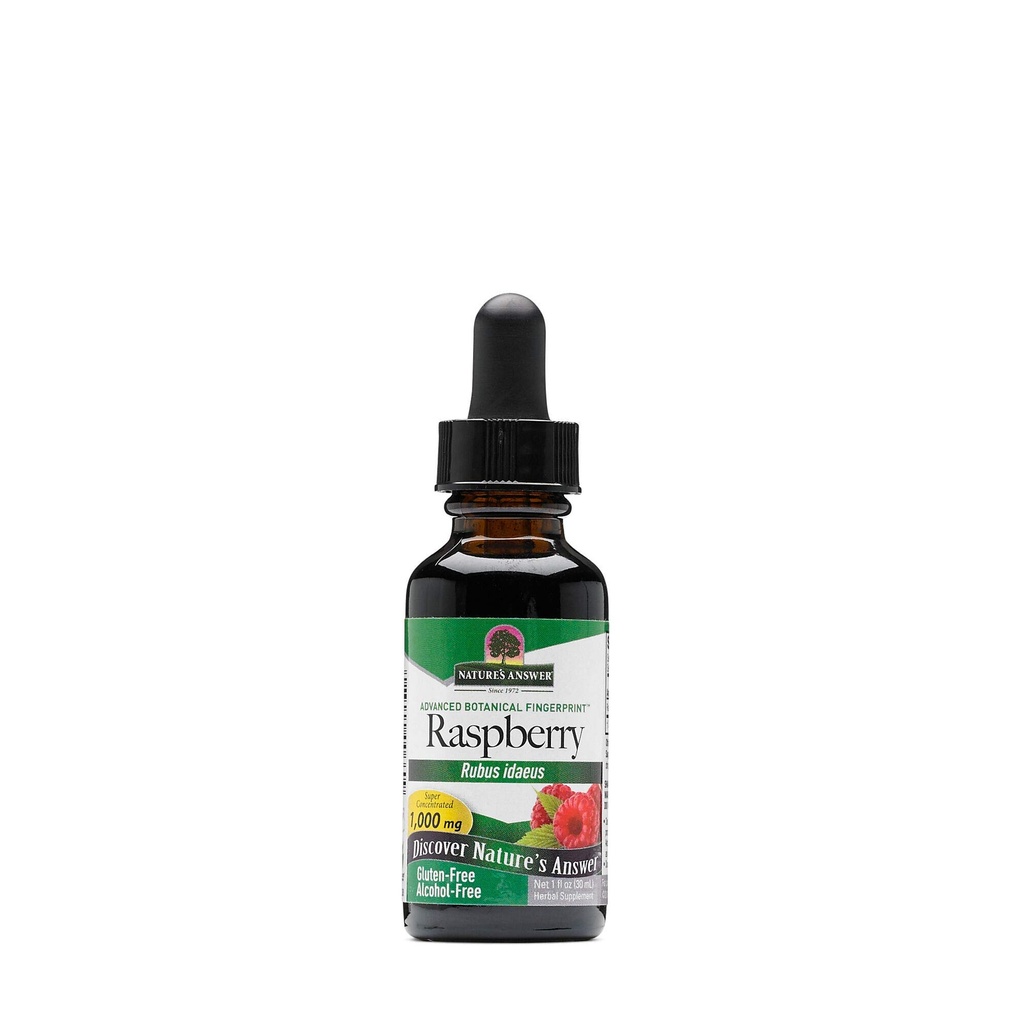 Naturens svar Low Organic Alkohol Raspberry Leaf Extract, 1-Fluid Ounce nonGMO, Kosher certificeret, Gluten Free Measures 124; støtter sundhed Measures 124; Lindrer fordøjelse