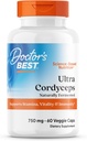 Doctor 's Best Ultra Cordyceps Non- GMO, Vegan, Gluten Free, Soy Free, 60 Veggie Caps