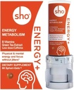 SHO Vegan Energy + Focus Supplement Kit - Matcha Green Tea Extract, Metyleret B-kompleks, Vitamin B og Koffein Natural Energy Booster uden Crash, Jitters til mænd og kvinder - 60 piller Refill flaske