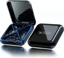 Lille pillekasse, Rejsepillekasse - Acedada Portable Daily Pill Container, Pilleholder til purse, Vandtæt Compact Medicine Organizer, Vitamin Case, Sort