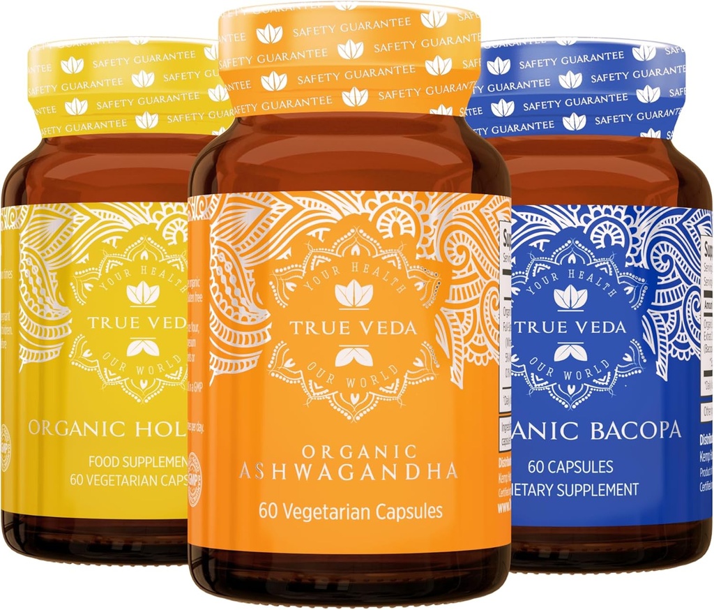 Sand Vela Afslapning Bundle USDA Organic Measures 124; Multi- Award- Winning Measures 124; Ashwagandha KSM- 66 ® Measures 124; Holy Basil with Vitamin B6 Measures 124; Bacopa Monnieri Kapsler