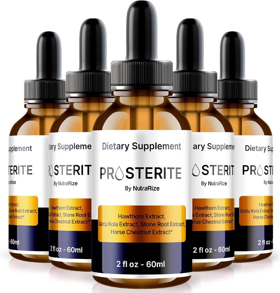(5 Pack) Prosterite dråber, Alle naturlige prostata støtte formel, Maksimal styrke Dropper for total sundhed og wellness, Urtebind Oral Drop, Proste rite Anmeldelser Officiel (150 Servere)
