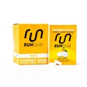 RUN GUM Fruit Energy Chewing Gum 50mg Koffein Taurine & B- Vitaminer Per stykke, 24 stykker (pakke med 12) Sukker fri, Zero Calorie, No Aspartam, og Gluten fri