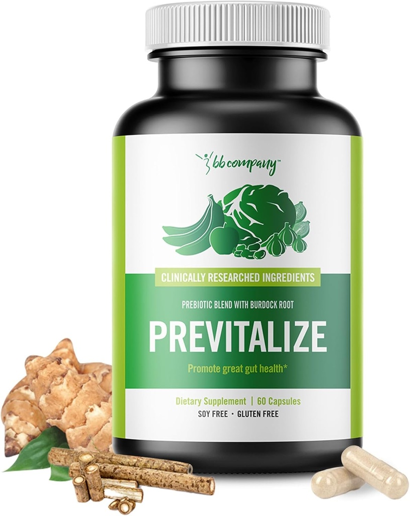 BB Company Previtalize 124; Prebiotics for Women, Prebiotic Fiber for Gut Health, Digestive Health