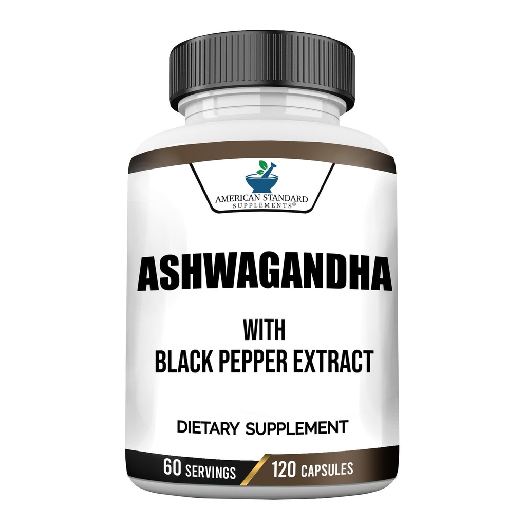 Ashwagandha 6000mg, Ashwagandha Root, Ashwagandha Kapsler, Organic Ashwagandha Kapsler, Ashwagandha Organic, Ashwagandha Kosttilskud med Organic Black Pepper Extract, Aswagandha, 120 Veggie Caps