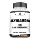 Ashwagandha 6000mg, Ashwagandha Root, Ashwagandha Kapsler, Organic Ashwagandha Kapsler, Ashwagandha Organic, Ashwagandha Kosttilskud med Organic Black Pepper Extract, Aswagandha, 120 Veggie Caps