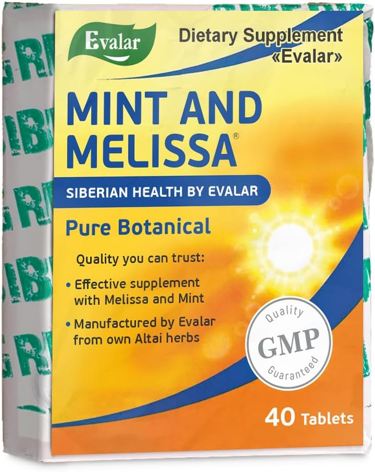 Evalar Melissa Mint Sibiriske urter Relaksozan 40 Tabs
