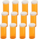 Tomme plastic pill flasker med let åben snap Caps (ikke barn resistent), receptpligtig medicinering hætteglas, Clear Containers Pill Cases Arrangører (6 Dram, 12pcs)