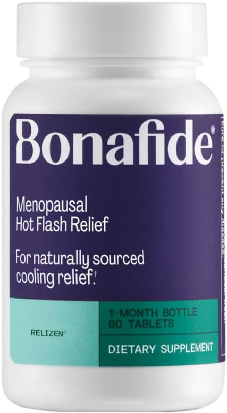 Relizen af Bonafid. Relief from Menopausale Hot Flashes & Night Sweats. - 1 - Måned Supply (60 tabletter)
