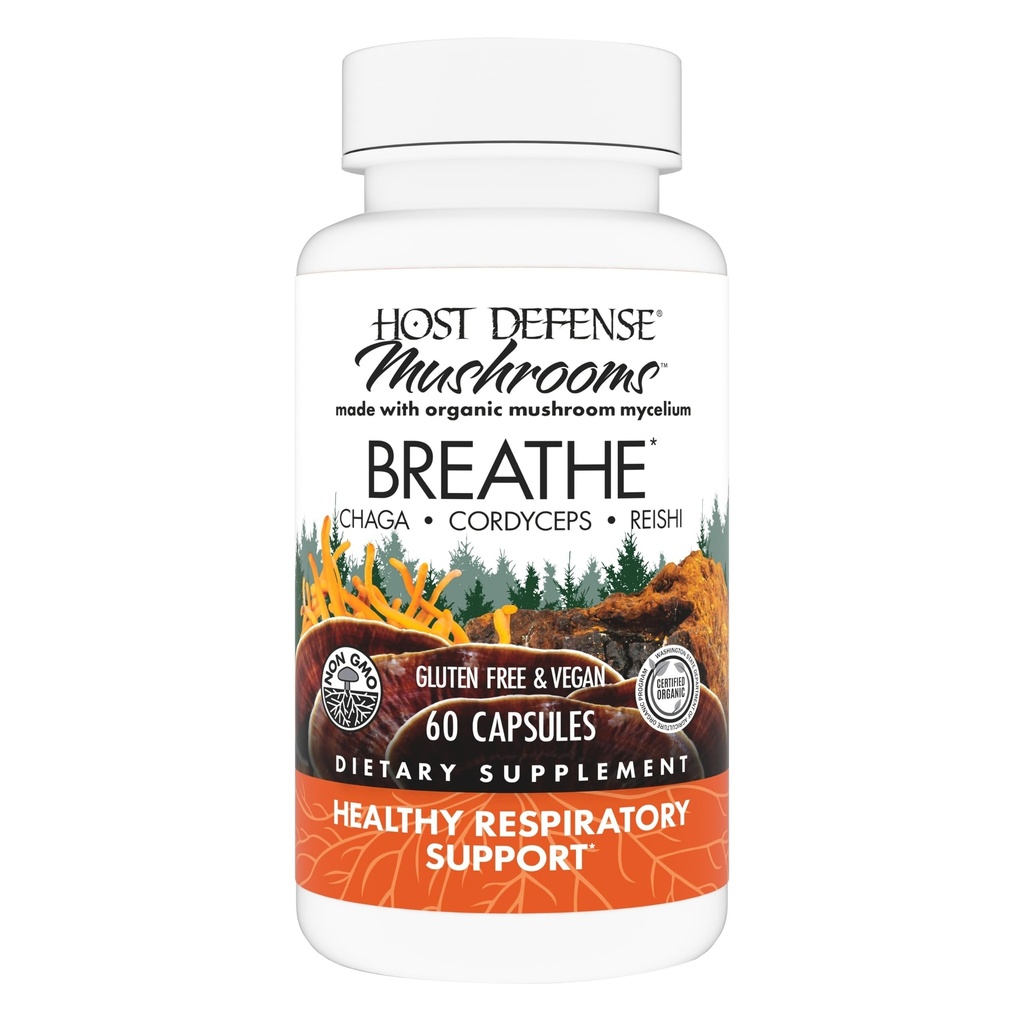 Værtsforsvar vejrtrækning * Kapsler - Immun & Respiratory Support Mushroom Supplement - Urte Lung Health Supplement med Chaga, Reishi & Cordyceps - 60 Kapsler (30 Servere) *