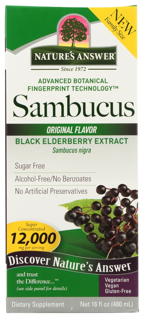 Naturens svar Sambucus Elderberry Syrup 16 Ounce szág 124; Great Tasting immunsupport Supplement 124; Antioxidant, Vegan, Gluten Free, Made in United Kingdom