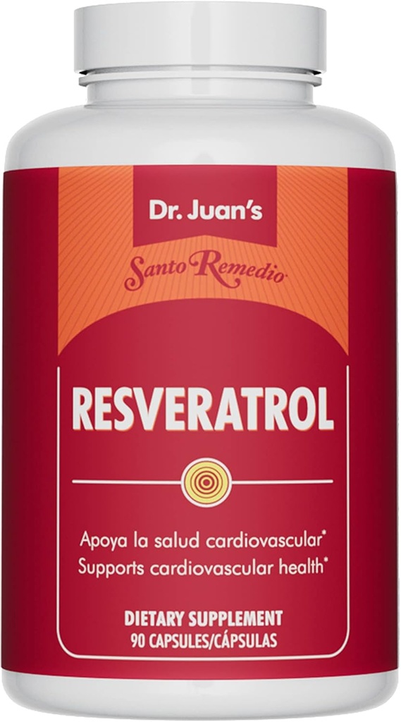 Santo Remedio Resveratrol, understøtter kardiovaskulær sundhed *, Kosttilskud, Vegetar, Ingen kunstige farver, Ingen kunstige flavors, 200 mg, 90 kapsler