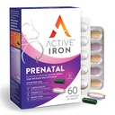 Active Iron Prenatal, Iron Supplement + Prenatal Vitamin til kvinder, 30 Non- Forstoppende kapsler + 30 Time- Release Multivitaminer, Graviditet, Amning & Postpartum Essentials