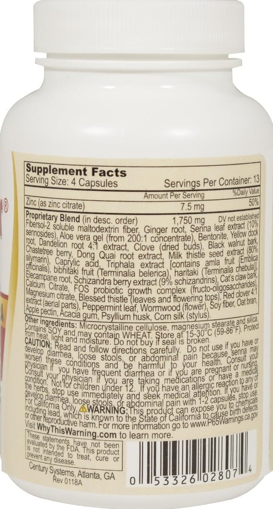 Renere Detox, Effective- 7 Day Formel for kvinder Note 124; Ultimate Body Detox, Support fordøjelsessygdomme, 52 Veggie Kapsler, Hvid / Rød