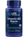 Life Extension Vitamin B3 Niacin, Heart Health, Cholesterol & Energy Support, Gluten- Free, Non- GMO, 100 kapsler