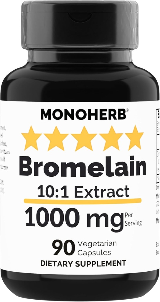 MONOHERB Bromelain Extract 1000 mg - 90 Vegetarian Capsules
