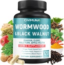 Ormwood Extract Kapsler -120 Kapsler - 4 Måneder Tilgang med sorte valnøddeblade, Quassia