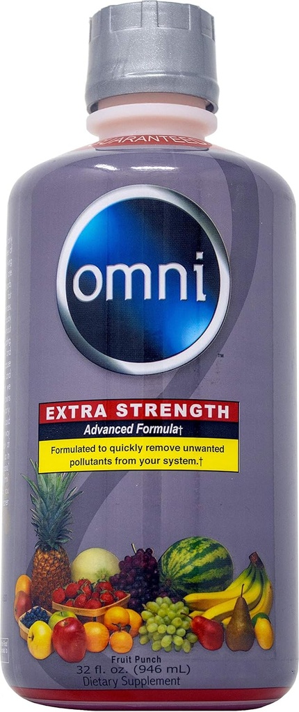 Wellgenix Omni Cleansing Drink, Extra Strength Body Detox, Herbal Cleanse Detox Flydende, Flush dit system, Fruit Punch Flavor, 32 Fl Oz, Premium Detox Support Supplement