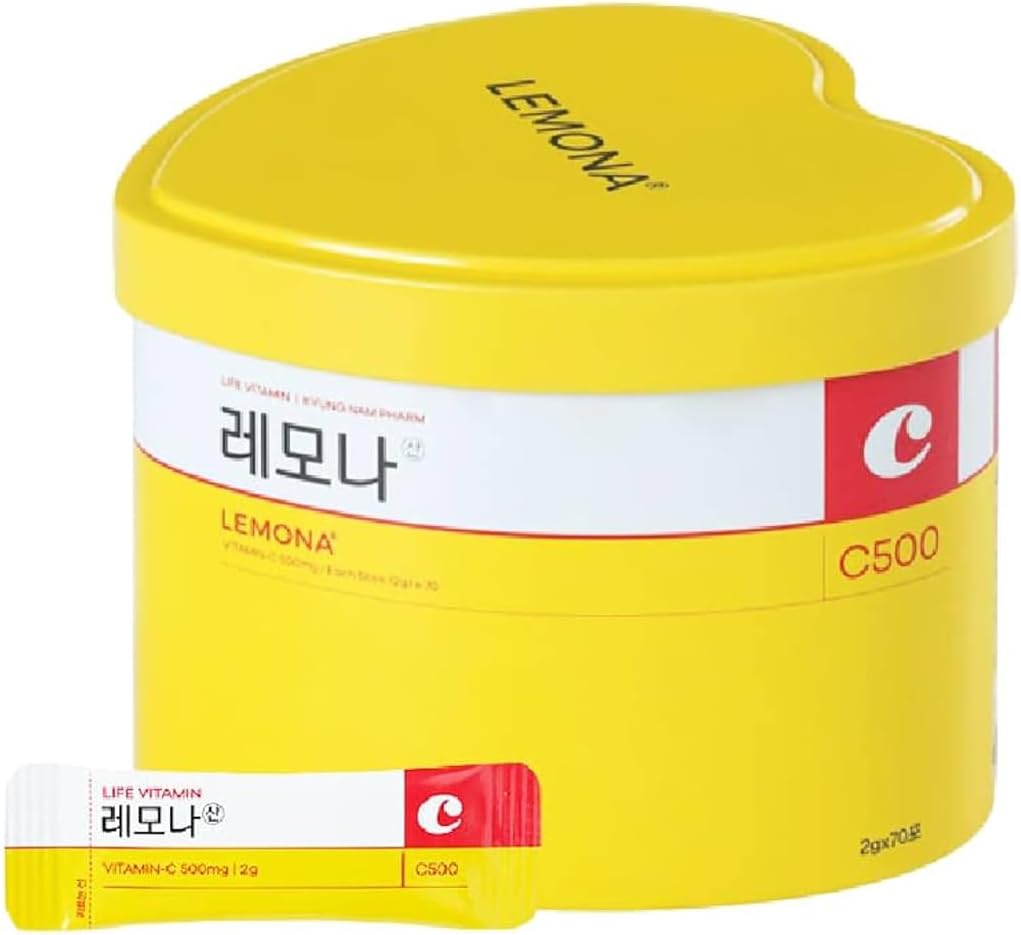 Citronvand Enhancer C-vitamin 500 mg pulver, gult hjerte Tin sag Lemon smag Vitamin pulver - 70 sticks (2g)