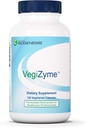 Nutra BioGenesis VegiZyme - fordøjelsesenzymer til kvinder og mænd, fordøjelse og ernæring støtte, Vegetarisk og Vegan- venligt supplement til fordøjelsessygdomme og komfort - 120 kapsler